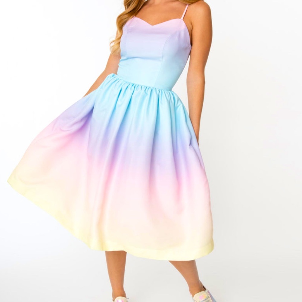 NEVER WORN, Ombré Rainbow Dress